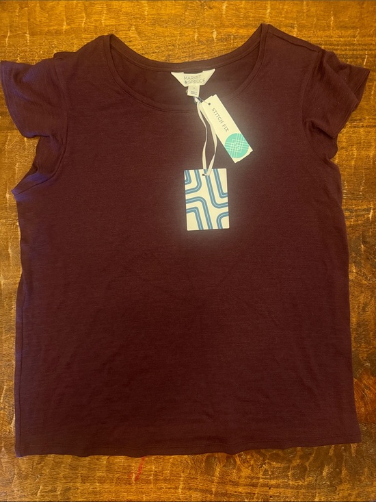 Market & Spruce Tops - Market & Spruce Plum Short Sleeve Crew Tee
